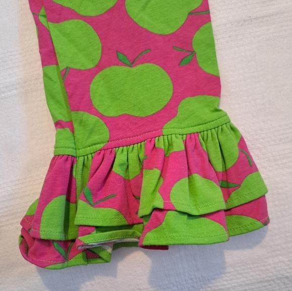 Kelly's Kids size 7 apple design pants with ruffle bottom, pink & lime EUC - Picture 2 of 4
